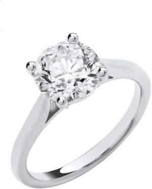 1 carat lab grown diamond solitaire engagement ring in 18ct white gold