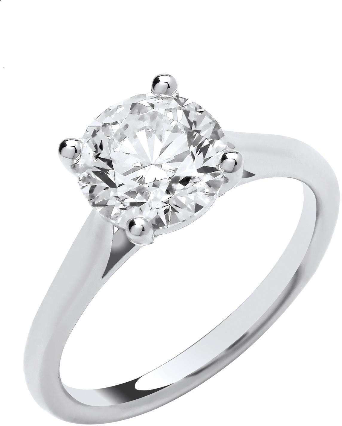 1 carat lab grown diamond solitaire engagement ring in 18ct white gold
