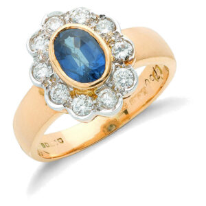 0.80 Carat Natural Sapphire & Diamond Ring – 18ct Yellow Gold