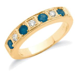 0.80 Carat Natural Sapphire & Diamond Ring – 18ct Yellow Gold