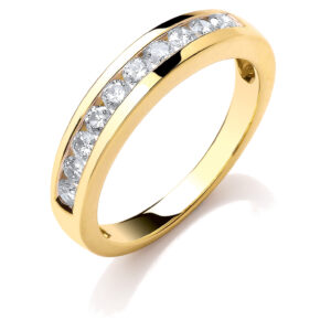 0.50 Carat Natural Diamond Eternity Ring – 18ct Yellow Gold