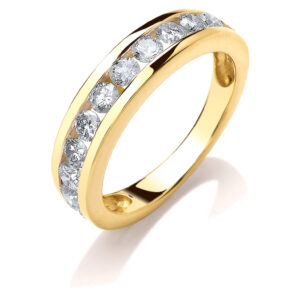 0.75 Carat Natural Diamond Eternity Ring – 18ct Yellow Gold