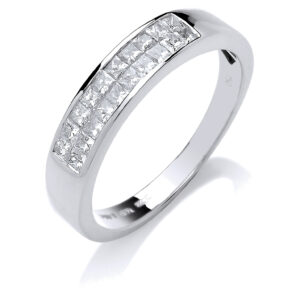 0.50 Carat Natural Princess Cut Diamond Eternity Ring – 18ct White Gold