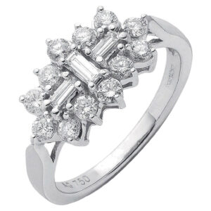 1.00 Carat Natural Diamond Dress Ring – 18ct White Gold