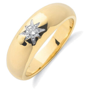0.15 Carat Natural Diamond Gents Ring – 9ct Yellow Gold