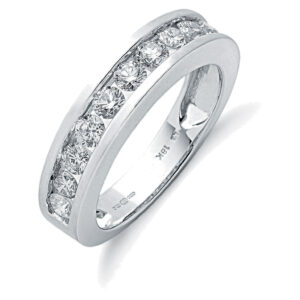 1.00 Carat Natural Diamond Eternity Ring – 18ct White Gold