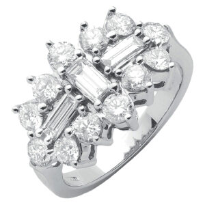 2.00 Carat Natural Diamond Dress Ring – 18ct White Gold