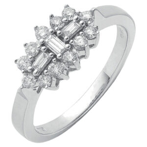 0.50 Carat Natural Diamond Dress Ring – 18ct White Gold