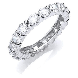 3.00 Carat Natural Diamond Eternity Ring – 18ct White Gold