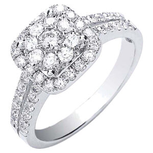 0.90 Carat Natural Diamond Dress Ring – 18ct White Gold