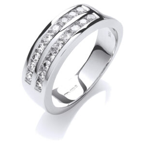 0.50 Carat Natural Diamond Half Eternity Ring – 18ct White Gold