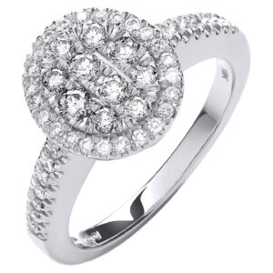 0.50 Carat Natural Diamond Dress Ring – 18ct White Gold