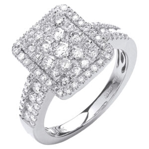 1.00 Carat Natural Diamond Dress Ring – 18ct White Gold