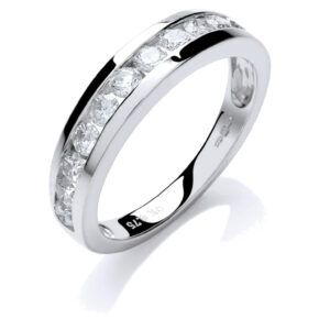 0.75 Carat Natural Diamond Eternity Ring – 9ct White Gold