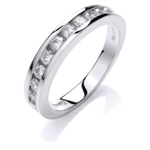 0.50 Carat Natural Diamond Eternity Ring – 9ct White Gold