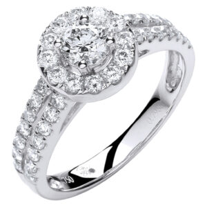 0.75 Carat Natural Diamond Dress Ring – 18ct White Gold