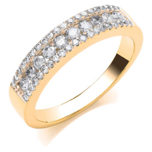 0.50 Carat Natural Diamond Half Eternity Ring – 18ct Yellow Gold