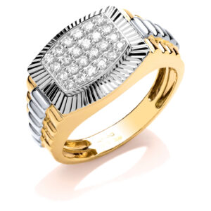 0.50 Carat Natural Diamond Gents Ring – 9ct Two Colour Gold