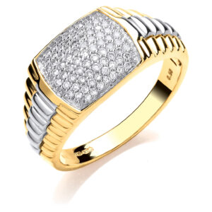 0.50 Carat Natural Diamond Gents Ring – 9ct Two Colour Gold
