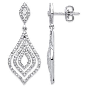 18ct White Gold Diamond Drop Earrings 0.75ctw