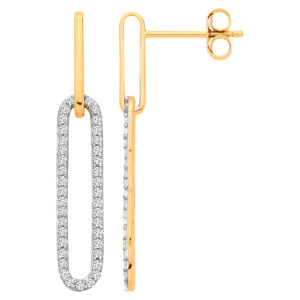 9ct Yellow Gold Diamond Drop Earrings 0.40ctw