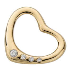9ct Yellow Gold pendant with 0.07 carat natural diamond, SI/G/H