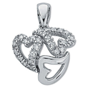 9ct White Gold pendant with 0.13 carat natural diamond, SI/G/H