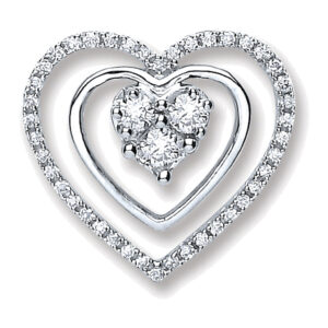 18ct White Gold pendant with 0.40 carat natural diamond, SI/G/H