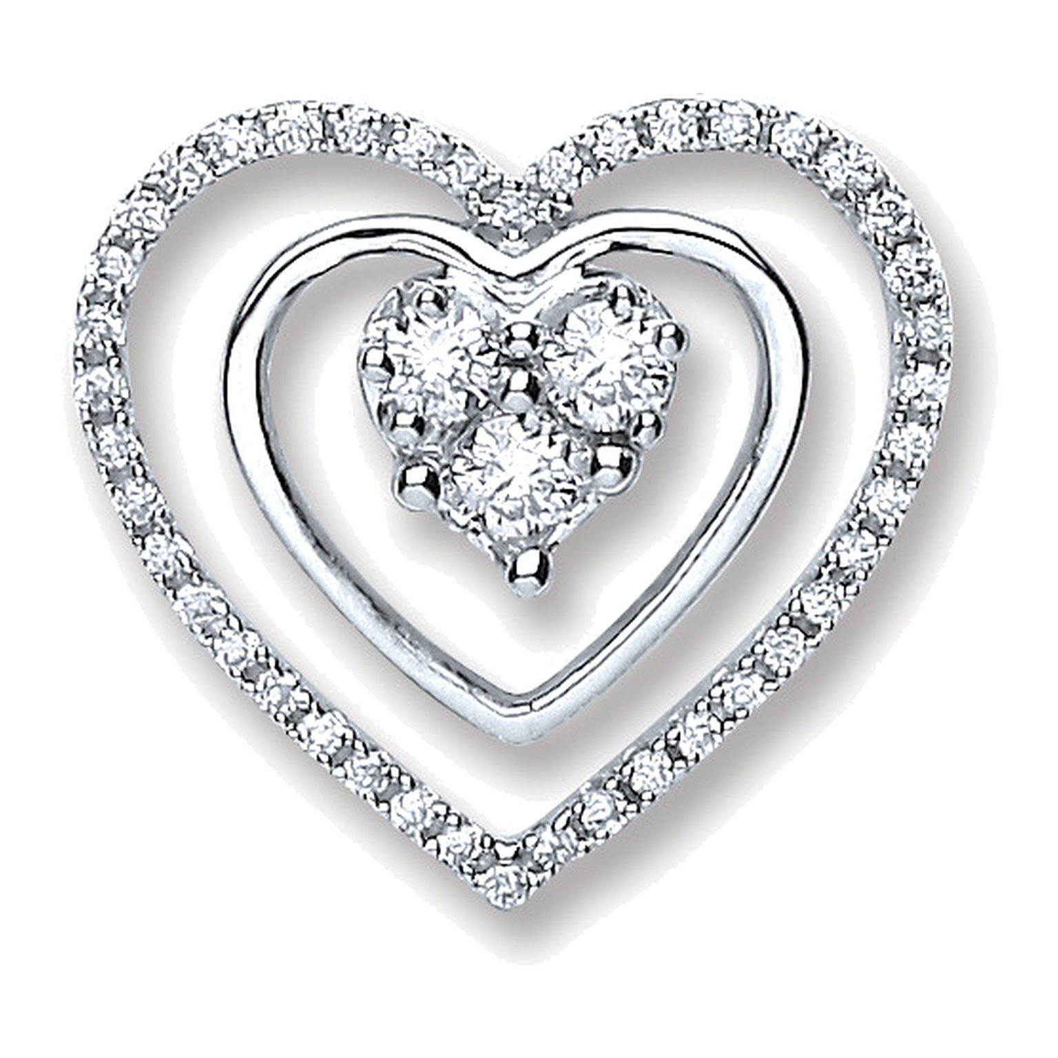 18ct White Gold pendant with 0.40 carat natural diamond, SI/G/H