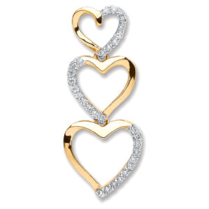 9ct Yellow Gold pendant with 0.15 carat natural diamond, SI/G/H