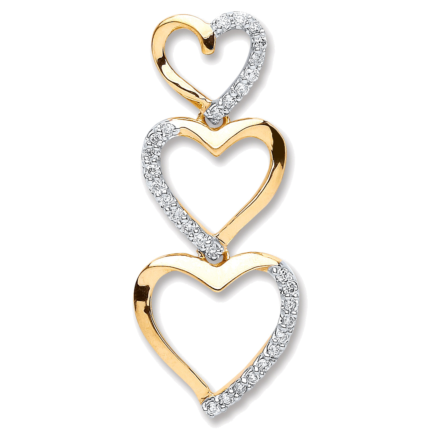 9ct Yellow Gold pendant with 0.15 carat natural diamond, SI/G/H