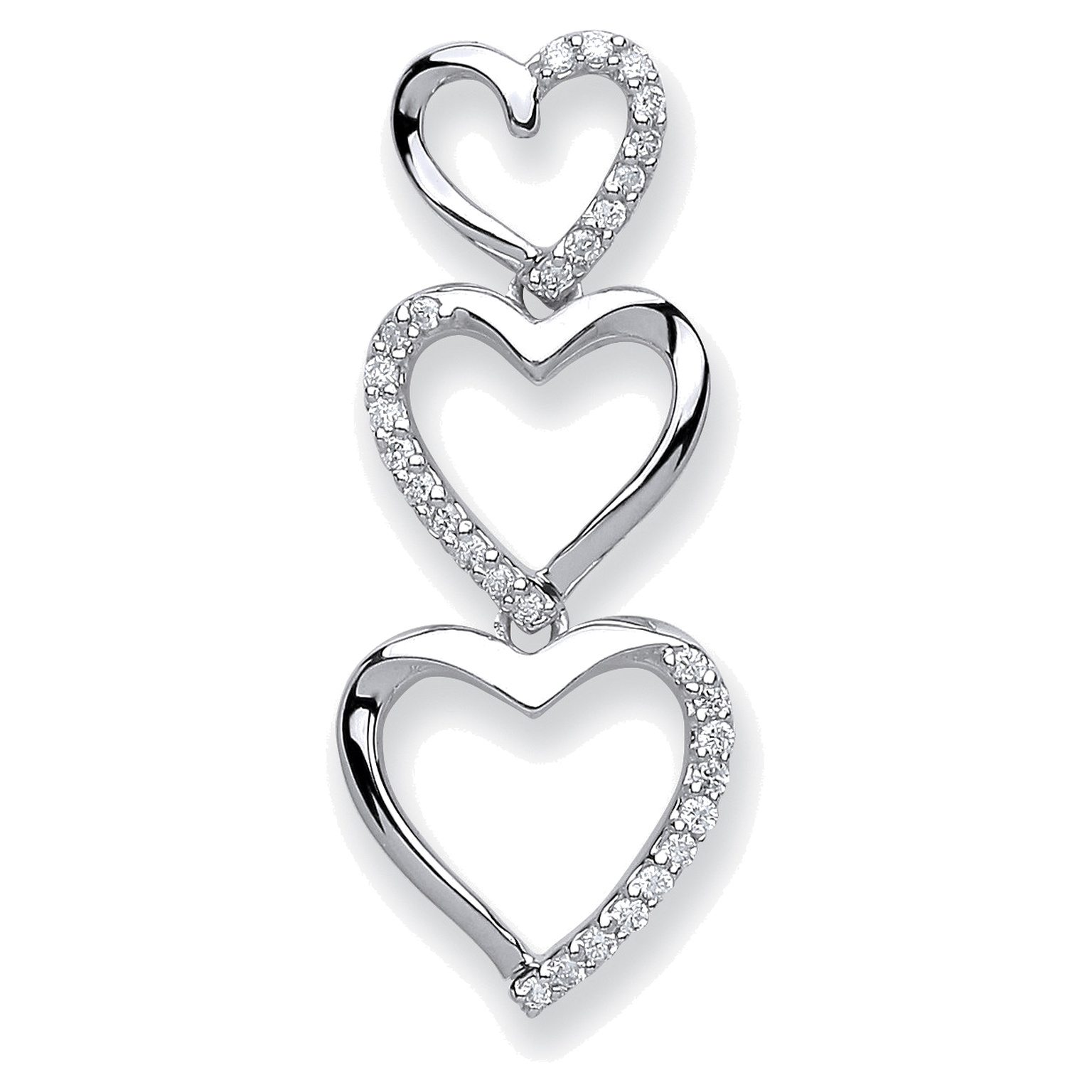 9ct White Gold pendant with 0.15 carat natural diamond, SI/G/H