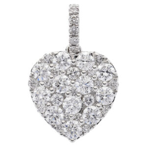18ct White Gold pendant with 1.00 carat natural diamond, SI/G/H
