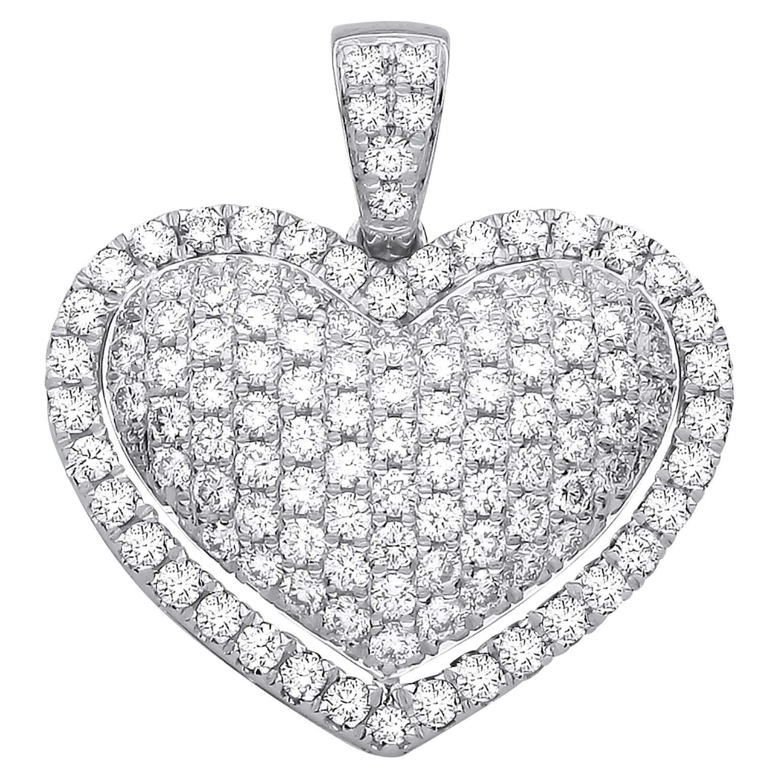 18ct White Gold pendant with 2.00 carat natural diamond, SI/G/H