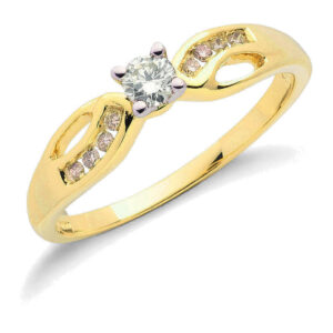 9ct engagement ring with 0.26 carat natural diamond, SI/G/H