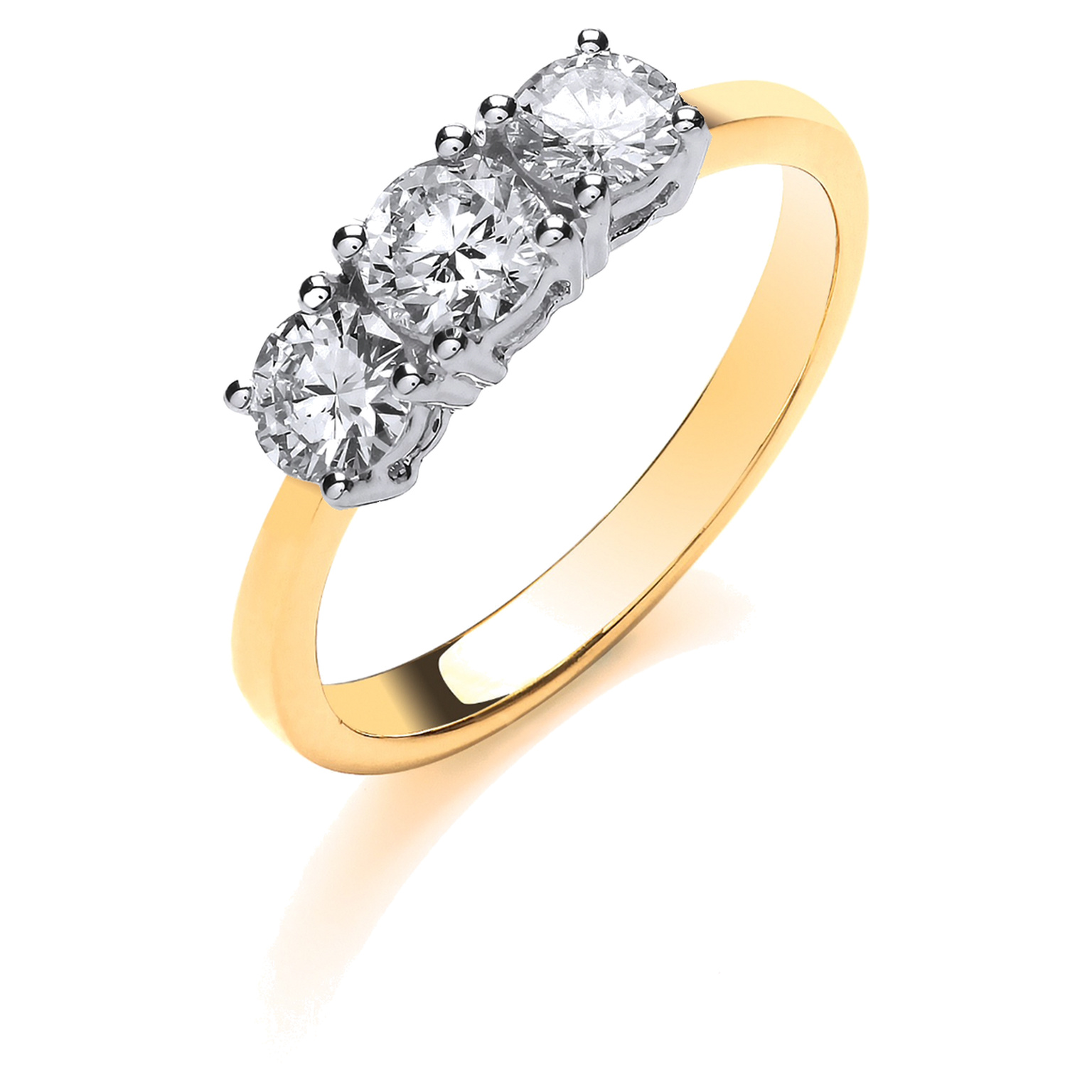 18ct Yellow Gold engagement ring with 1.00 carat natural diamond, SI/G/H