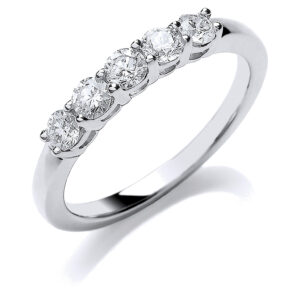 Platinum engagement ring with 0.50 carat natural diamond, VS/G/H