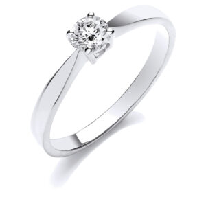 9ct engagement ring with 0.25 carat natural diamond, SI/G/H