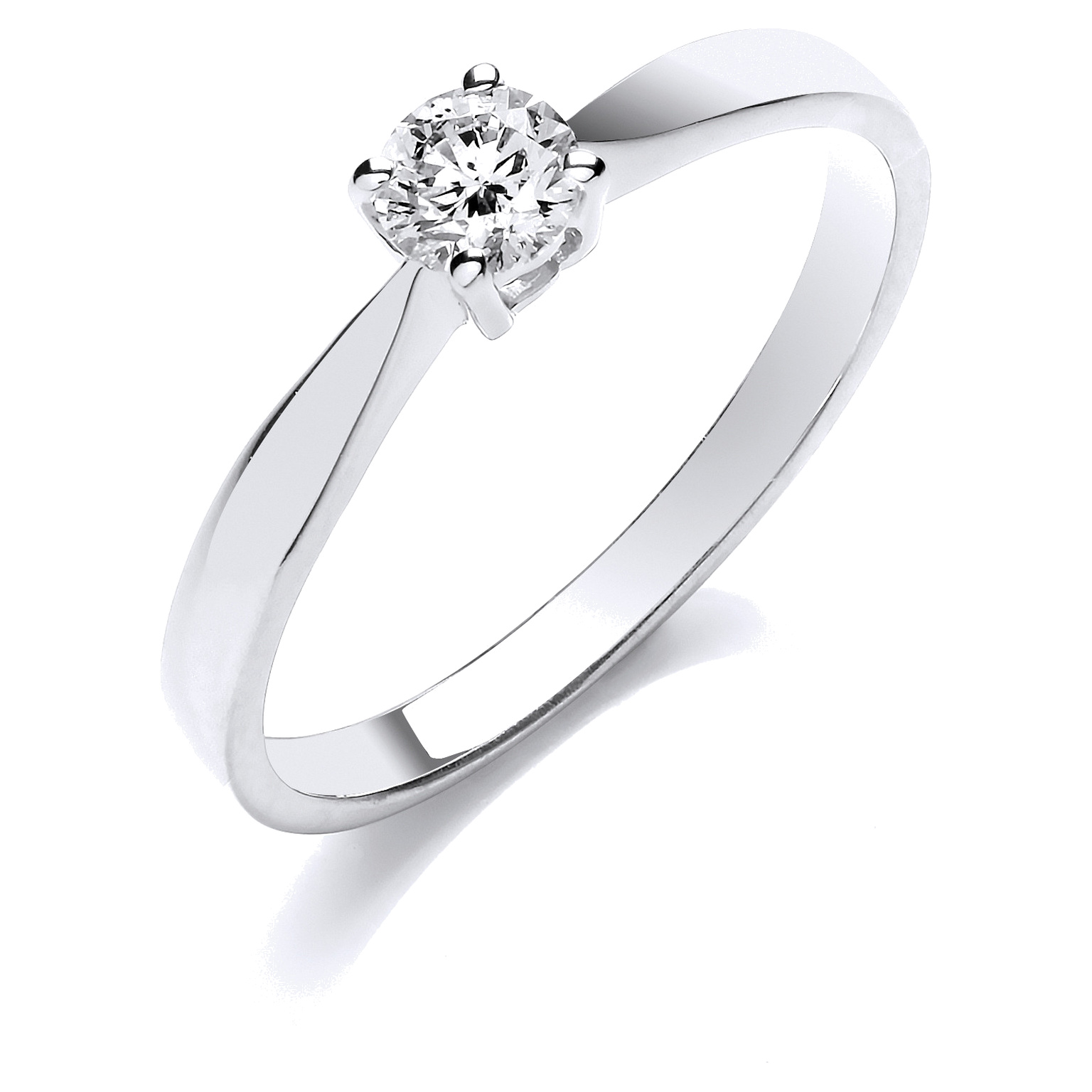 9ct engagement ring with 0.25 carat natural diamond, SI/G/H
