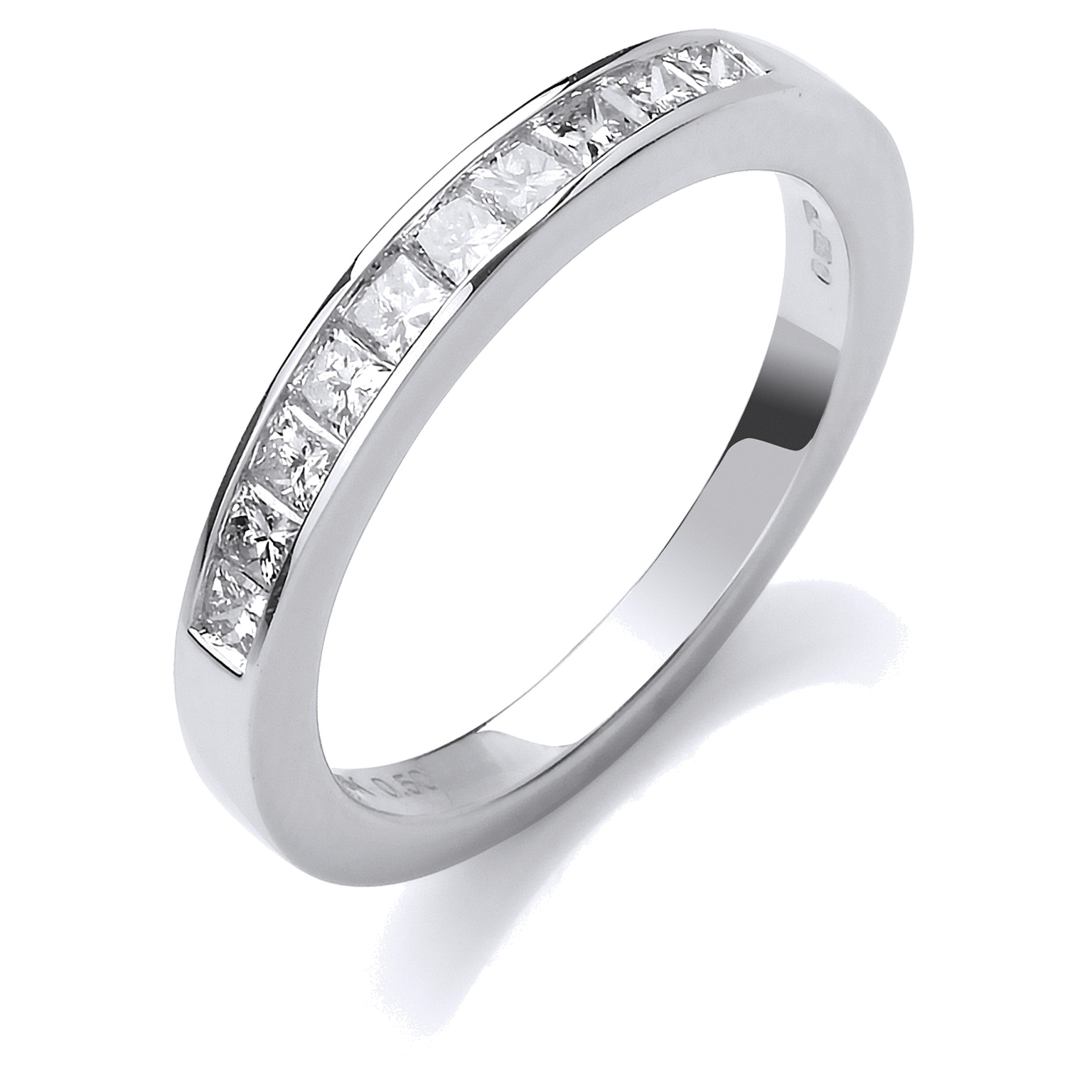 18ct White Gold eternity ring with 0.50 carat natural diamond, VS/G/H