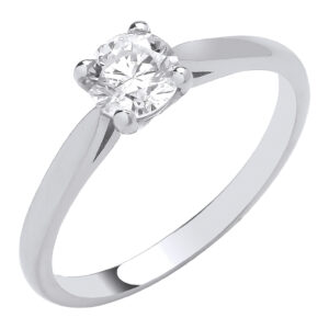 Platinum engagement ring with 0.50 carat natural diamond, VS/G/H