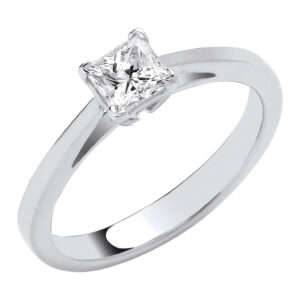 Platinum engagement ring with 0.50 carat natural diamond, VS/G/H