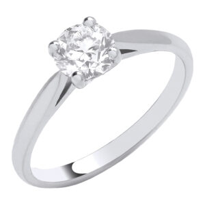 Platinum engagement ring with 0.70 carat natural diamond, VS/G/H