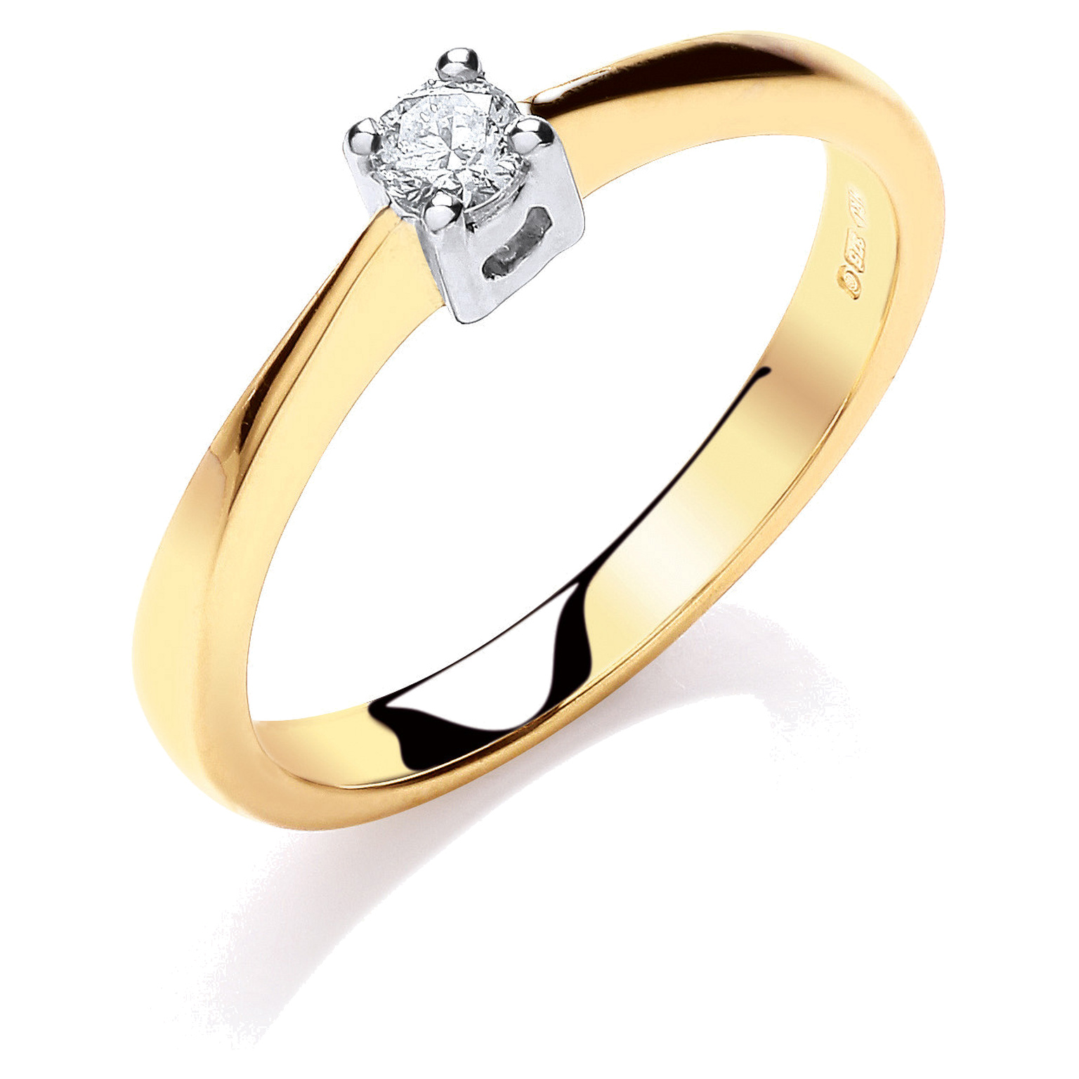 9ct engagement ring with 0.15 carat natural diamond, SI/G/H