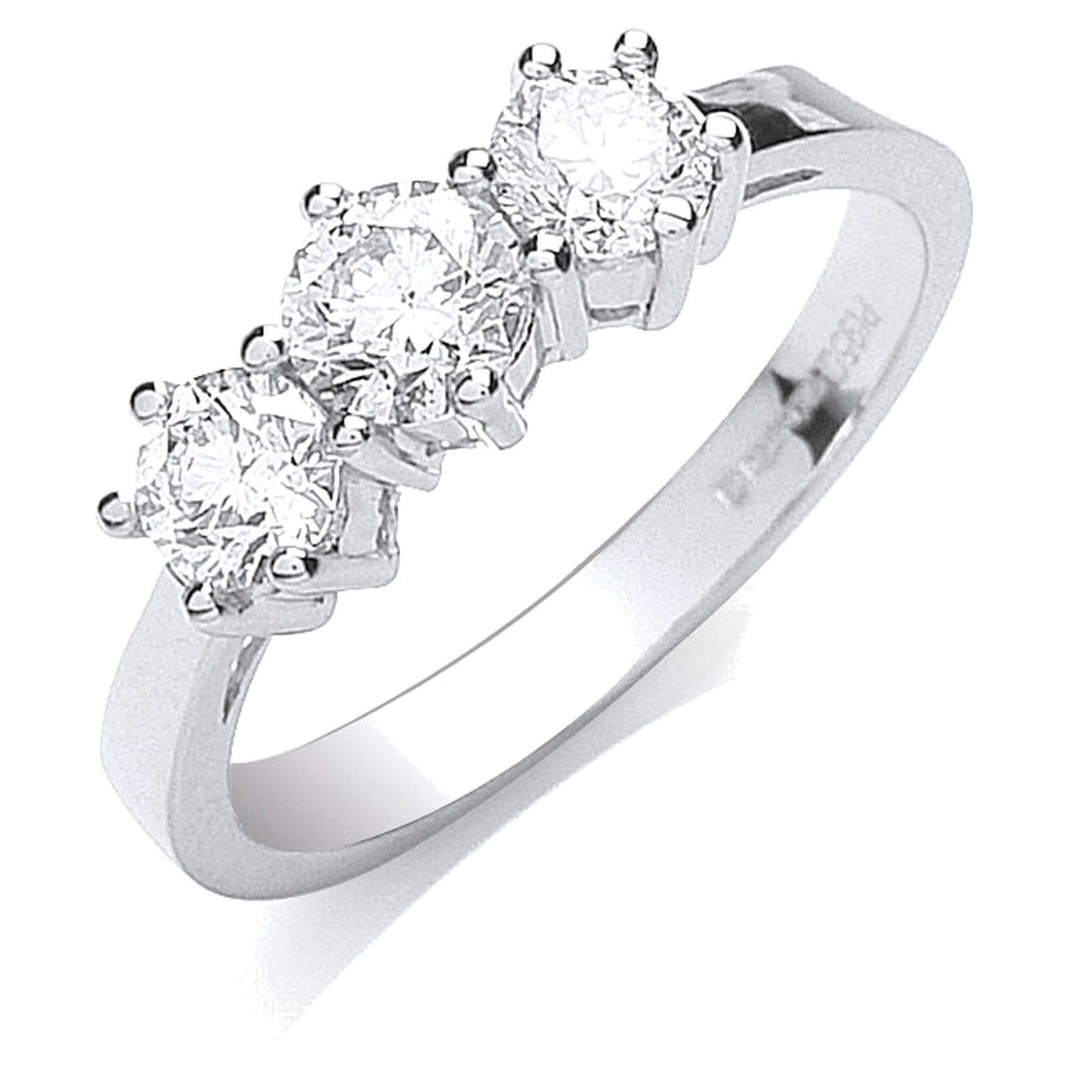 Platinum engagement ring with 1.00 carat natural diamond, VS/G/H