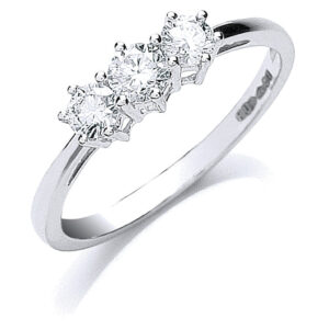 Platinum engagement ring with 0.50 carat natural diamond, VS/G/H