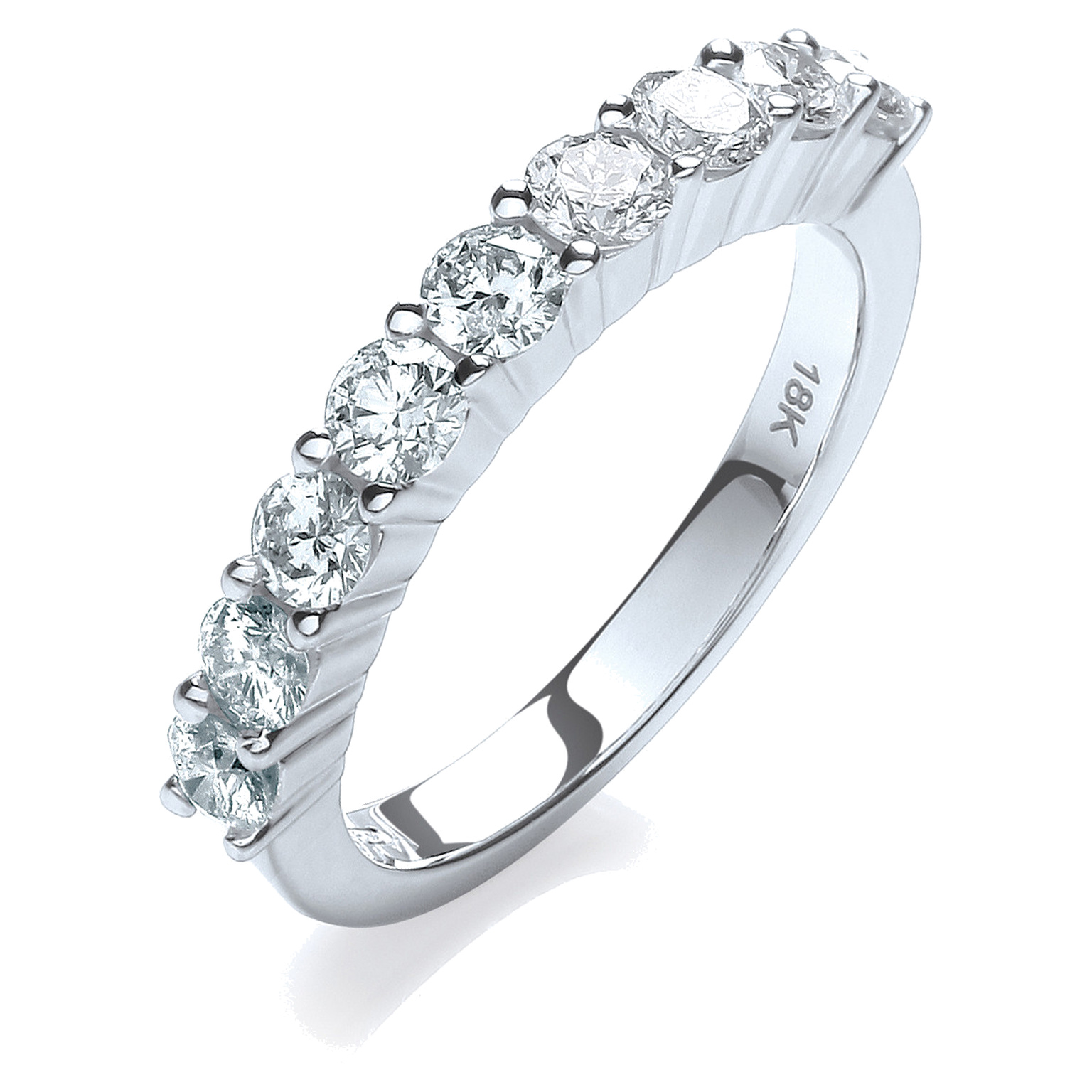 18ct White Gold eternity ring with 1.00 carat natural diamond, SI/G/H