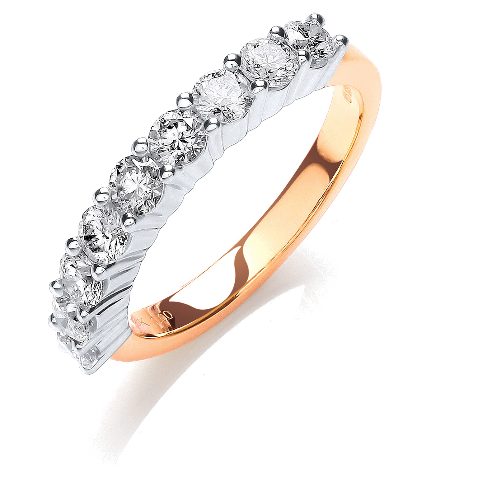 18ct Yellow Gold eternity ring with 1.00 carat natural diamond, SI/G/H