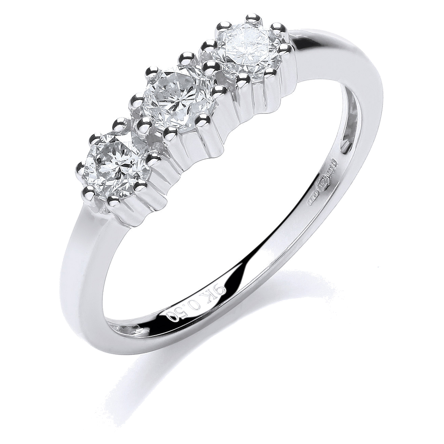 9ct engagement ring with 0.50 carat natural diamond, SI/G/H