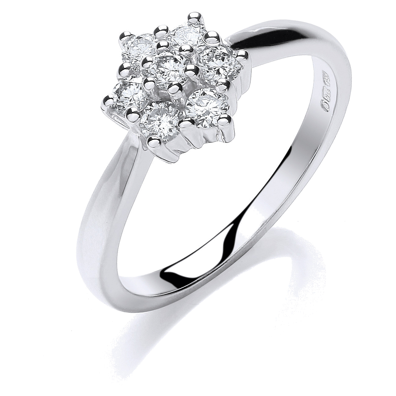 9ct dress ring with 0.33 carat natural diamond, SI/G/H
